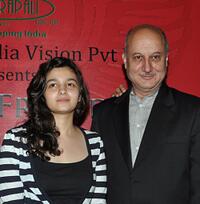 Aliya Bhatt and Anupam Kher at the launch of "Dear Friend Hitler."