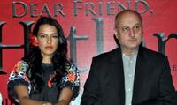 Neha Dhupia and Anupam Kher at the launch of "Dear Friend Hitler."