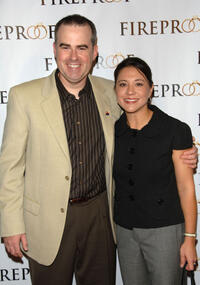 Alex Kendrick and Kristina at the premiere of "Fireproof."
