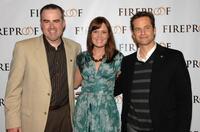 Alex Kendrick, Erin Bethea and Kirk Cameron at the premiere of "Fireproof."