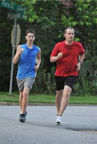 Alex Kendrick as Adam Mitchell and Rusty Martin as Dylan in "Courageous."