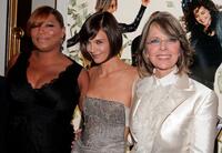 Diane Keaton, Queen Latifah and Katie Holmes at the premiere of "Mad Money" at Mann Village Theater.