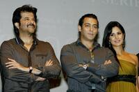 Anil Kapoor, Salman Khan and Katrina Kaif at the publicity event in Mumbai.