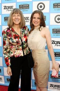 Mimi Kennedy and Anna Chlumsky at the opening night gala premiere of "Paper Man" during the Los Angeles Film Festival.