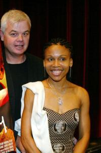 Director Darrell Roodt and Leleti Khumalo at the reception for the Foreign Language Film Nominees.