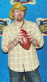 Toby Keith at the pre-game press conference for Super Bowl XXXVIII.