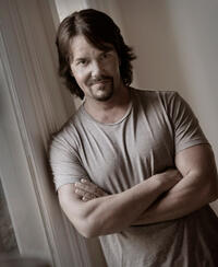 Screenwriter Jason Keller on the set of "Machine Gun Preacher."