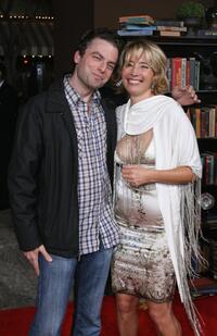 Justin Kirk and Emma Thompson at the premiere of "Stranger Than Fiction."