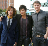 Takuya Kimura, Lee Byung-Hun and Josh Hartnett at the open talk of "I Come with the Rain" during the 14th Pusan International Film Festival.