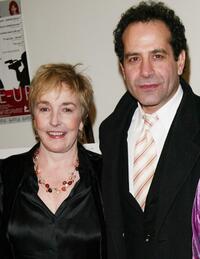 Lynne Adams and director Tony Shalhoub at the premiere of "Made-Up."