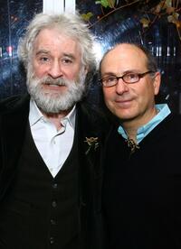 Kevin Kline and James Lapine at the post-performance party of the opening night of King Lear.