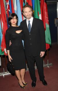 Kevin Kline and Phoebe Cates at the premiere of "Trade" at the United Nations.