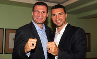 Vitali Klitschko and Wladimir Klitschko at the Minas Restaurant to Honor Staff in Germany.