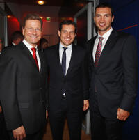 Guido Westerwelle, Michael Mronz and Wladimir Klitschko at the annual Bertelmann party 2011 in Germany.