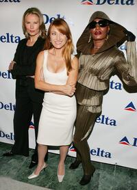 Maud Adams, Grace Jones and Jane Seymour at the celebration of Delta Ailrines' newest international route between New York and London.
