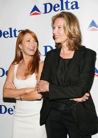 Maud Adams and Jane Seymour at the celebration of Delta Ailrines' newest international route between New York and London.