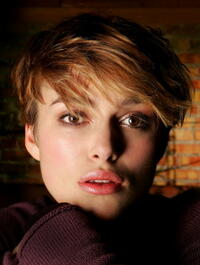 Keira Knightley at the portrait session for the cast of "The Jacket."