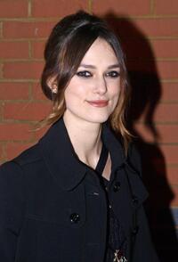 Keira Knightley at London's Westway to attend the British Tuesday.