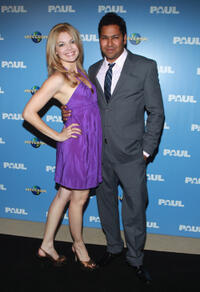 Clare Kramer and Dileep Rao at the Australian premiere of "Paul."