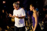 Director Andrzej Bartkowiak and Kristin Kreuk on the set of "Street Fighter: The Legend of Chun-Li."