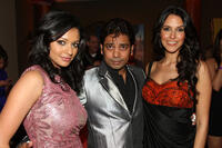 Pooja Kumar, choreographer Longinus Fernandes and Neha Dhupia at the after party of the New York premiere of "Bollywood Hero."