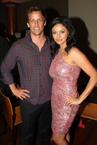 Seth Meyers and Pooja Kumar at the after party of the New York premiere of "Bollywood Hero."