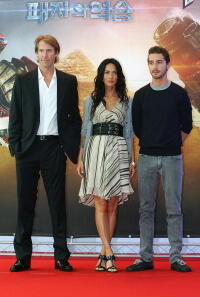 Director Michael Bay, Megan Fox and Shia LaBeouf at the press conference of "Transformers: Revenge Of The Fallen."