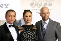 Daniel Craig, Olga Kurylenko and Director Marc Forster at the Japan premiere of "Quantum of Solace."