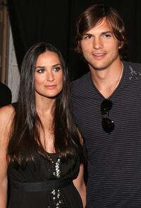 Demi Moore and Ashton Kutcher at the Mercedes-Benz Fashion Week Spring 2008.