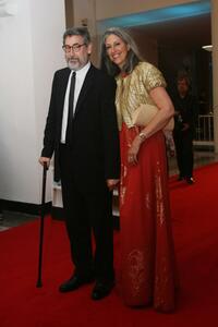 John Landis and Deborah Nadoolman at the 65th Venice Film Festival Closing Ceremony.