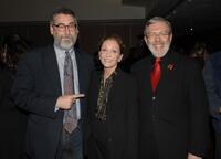 John Landis, Gretchen Wayne and Leonard Maltin at the premiere of "Hondo."