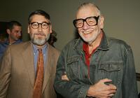 John Landis and George Romero at the party to celebrate "Masters of Horror."