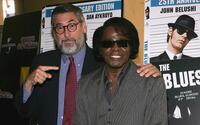 John Landis and James Brown at the Hollywood's Master Storytellers 25th Anniversary DVD Release of "The Blues Brothers."
