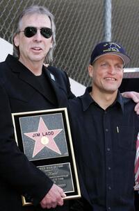 Jim Ladd and Woody Harrelson at the Hollywood Walk of Fame.