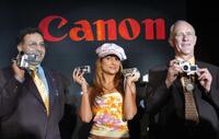 Alok Bharadwaj, Amrita Arora and Alan Grant at the launch of Canon digital products.