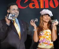 Alok Bharadwaj and Amrita Arora at the launch of Canon digital products.