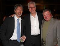 Producer David E. Kelley, John Larroquette and William Shatner at the "Boston Legal" series wrap party.