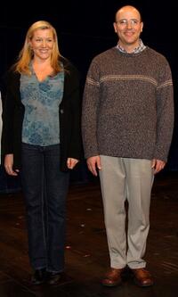 Mary McCann and Jordan Lage at the curtain call of the opening night of "Almost an Evening."