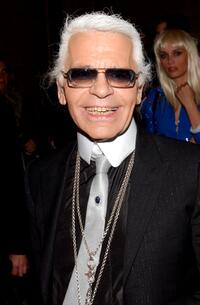 Karl Lagerfeld at the Fendi 80th Anniversary Party.