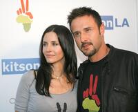 David Arquette and Courteney Cox arrive at the OmniPeace Event to stop extreme poverty in Sub-Saharan Africa by 2025 at Kitson.