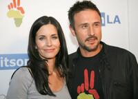 David Arquette and Courteney Cox arrive at the OmniPeace Event to stop extreme poverty in Sub-Saharan Africa by 2025 at Kitson.