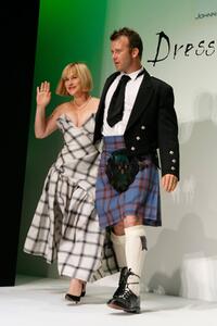 Patricia Arquette and husband Thomas Jane at the Johnnie Walker Dressed to Kilt 2006 fashion show during the Mercedes Benz Fashion Week.