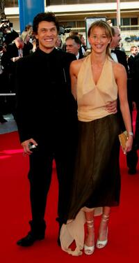 Marc Lavoine and his wife Sarah at the premiere of "Dogville" during the 56th International Cannes Film Festival 2003.