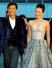 Andy Lau and Zhang Ziyi at the Japan premiere of "Lovers."