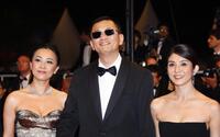 Carina Lau, director Wong Kar Wai and Charlie Young at the screening of "Gomorra" during the 61st Cannes International Film Festival.