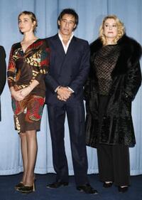 Emmanuelle Beart, Gerard Lanvin and Catherine Deneuve at the premiere of "Le Heros de la Famille."