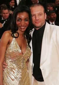 Daniela Beye and Samuel Le Bihan at the premiere of "A Mighty Heart" during the 60th International Cannes Film Festival.