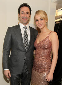 Jon Hamm and Jennifer Lawrence at the 16th annual Critics' Choice Movie Awards in California.
