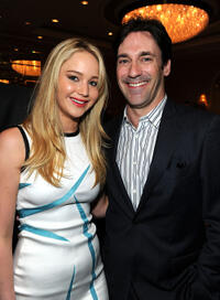 Jennifer Lawrence and Jon Hamm at the Eleventh Annual AFI Awards in California.