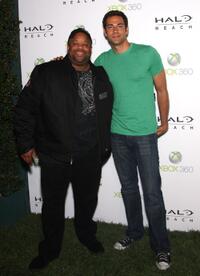 Mark Christopher Lawrence and Zachary Levi at the launch of XBox 360's "Halo Reach."